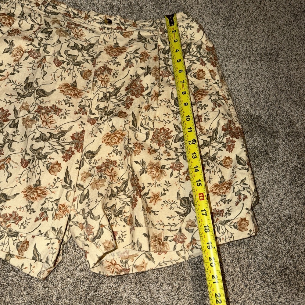 Vintage Raffaella 1X Linen Cotton Floral 2 Pc Set Vest Top Wide Leg Shorts - Picture 9 of 12